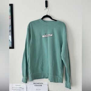 Kurtis Conner Pardon Sweatshirt Sage Green Crewneck YouTube Comedian Merch M